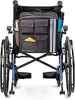 Vista 3 de Mochila manual para silla de ruedas con portavasos para adultos y personas mayores, bolsa para silla de ruedas para colgar en la espalda, bolsa