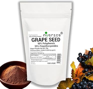 50g Grape Seed Extract 1201 95% Proanthocyanidins 90% Polyphenols 100% Pure Grapeseed Extract 50g