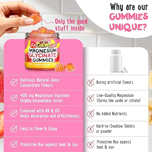 Miniatura 4 de Gomitas de glicinato de magnesio rellenas en el centro de 400 mg Alta absorción para niños, adolescentes y adultos Suplemento para dormir, calma