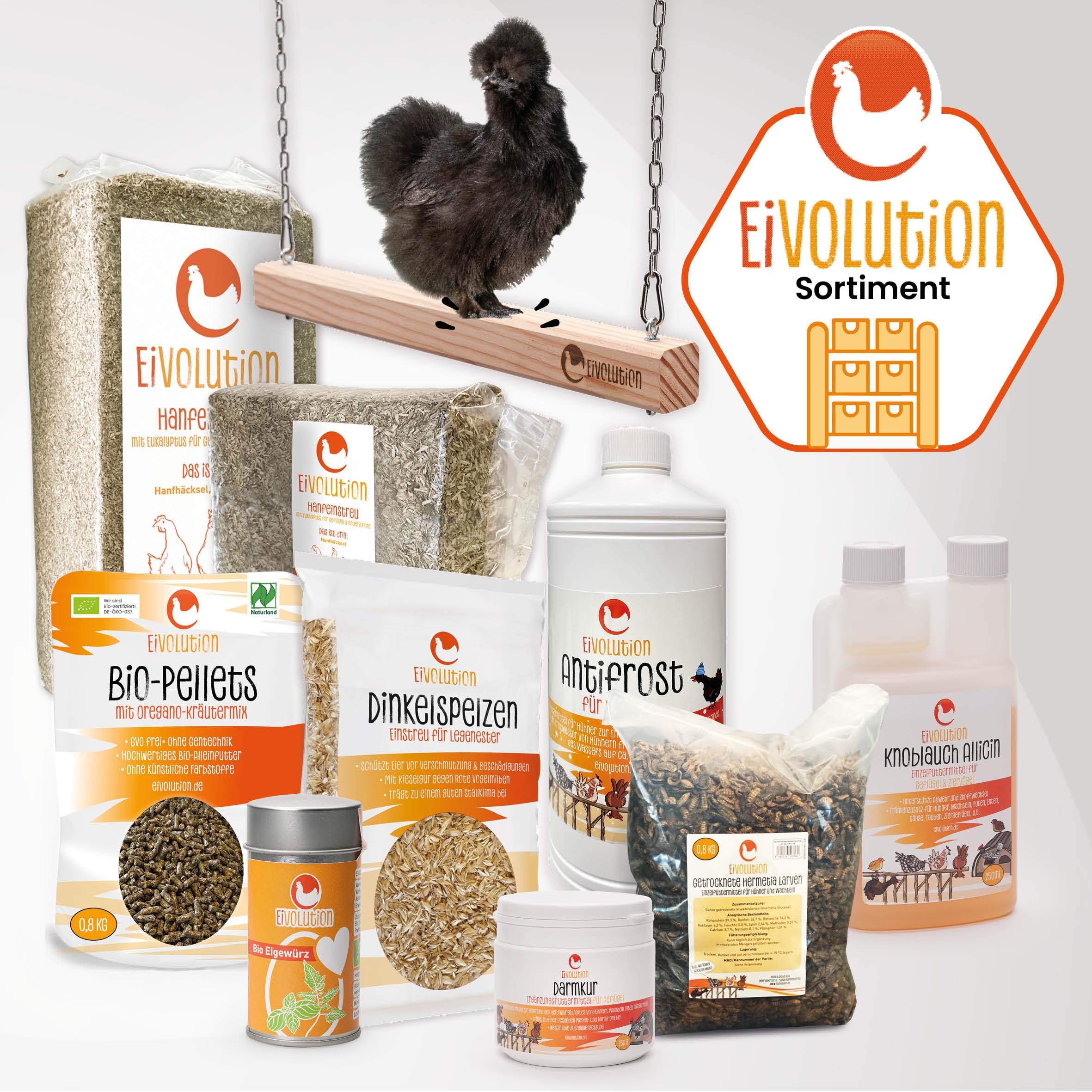 Bio Hühnerfutter Hanf-Pellets ohne Soja - 14 kg - nährstoffreich & aromatisch - Naturland zertifziert