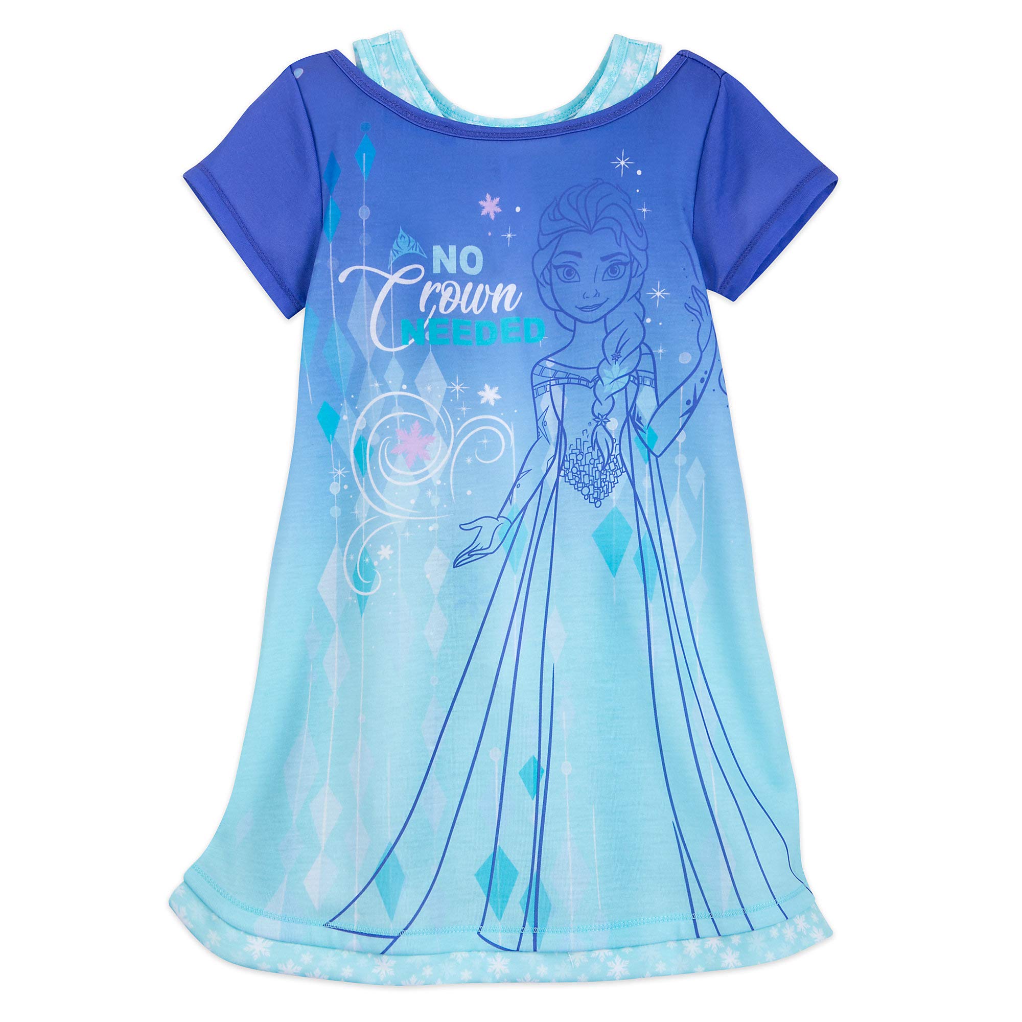 Disney Elsa - Camicia da notte per bambine "No Crown Needed", multicolore