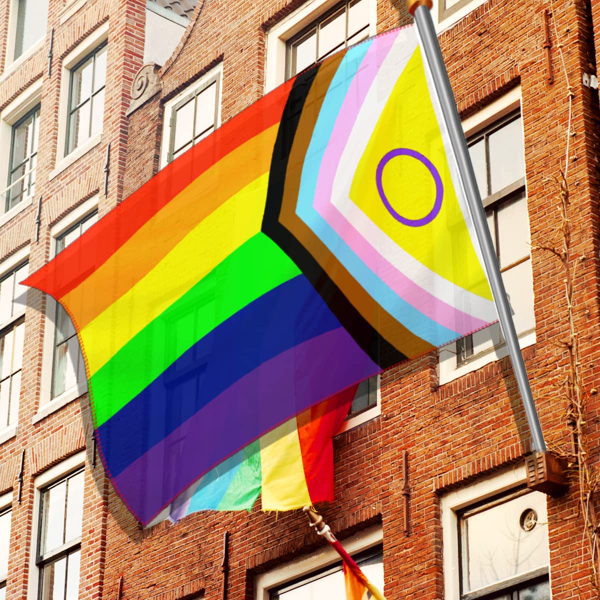 Drapeau Corse Drapeau De La Fierté Gay Pride LGBT Arc-en-ciel Avec U0153illets En Laiton Pour L'extérieur 9,1 X 1,5 M Tu Verras Les Ames Se Retrouvent Toujours Quelque Part