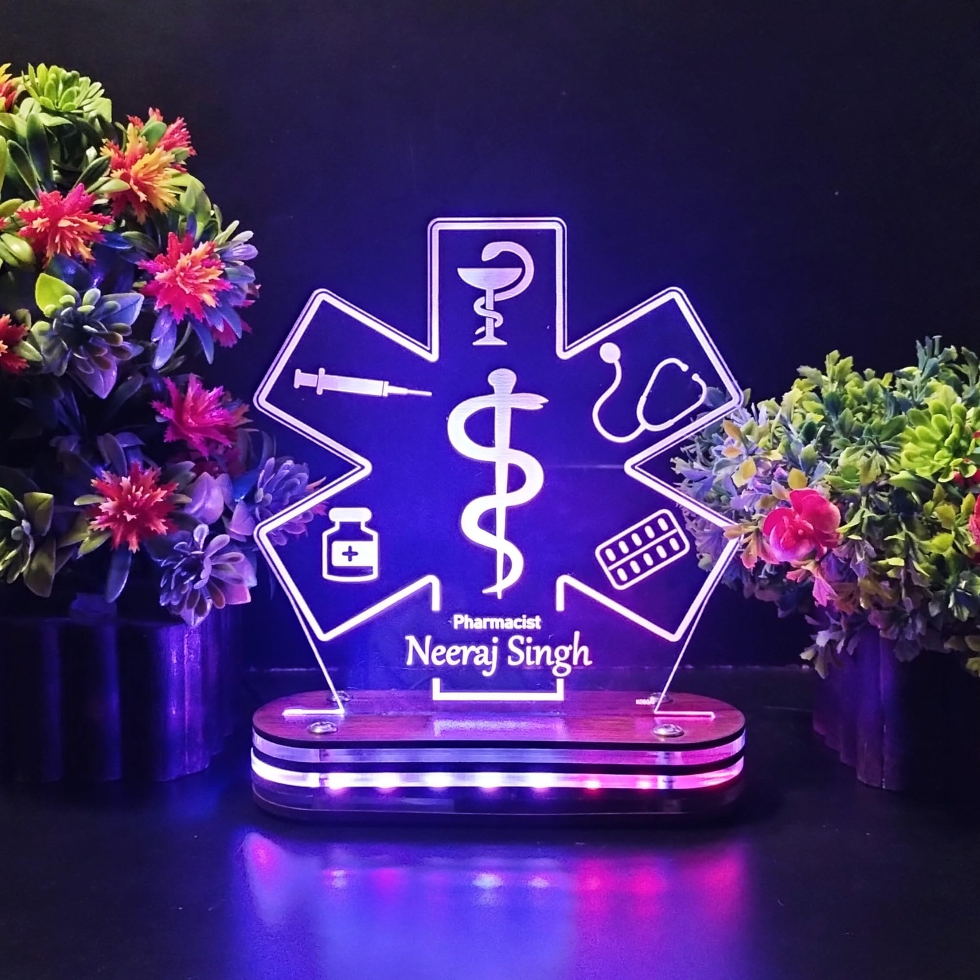 Kosgai Multicolor Customized Gift for Pharmacist | Thank You Gift for Pharmacist | Personalized Birthday Gift for Pharmacist 3D led Lamp with Name-image-30