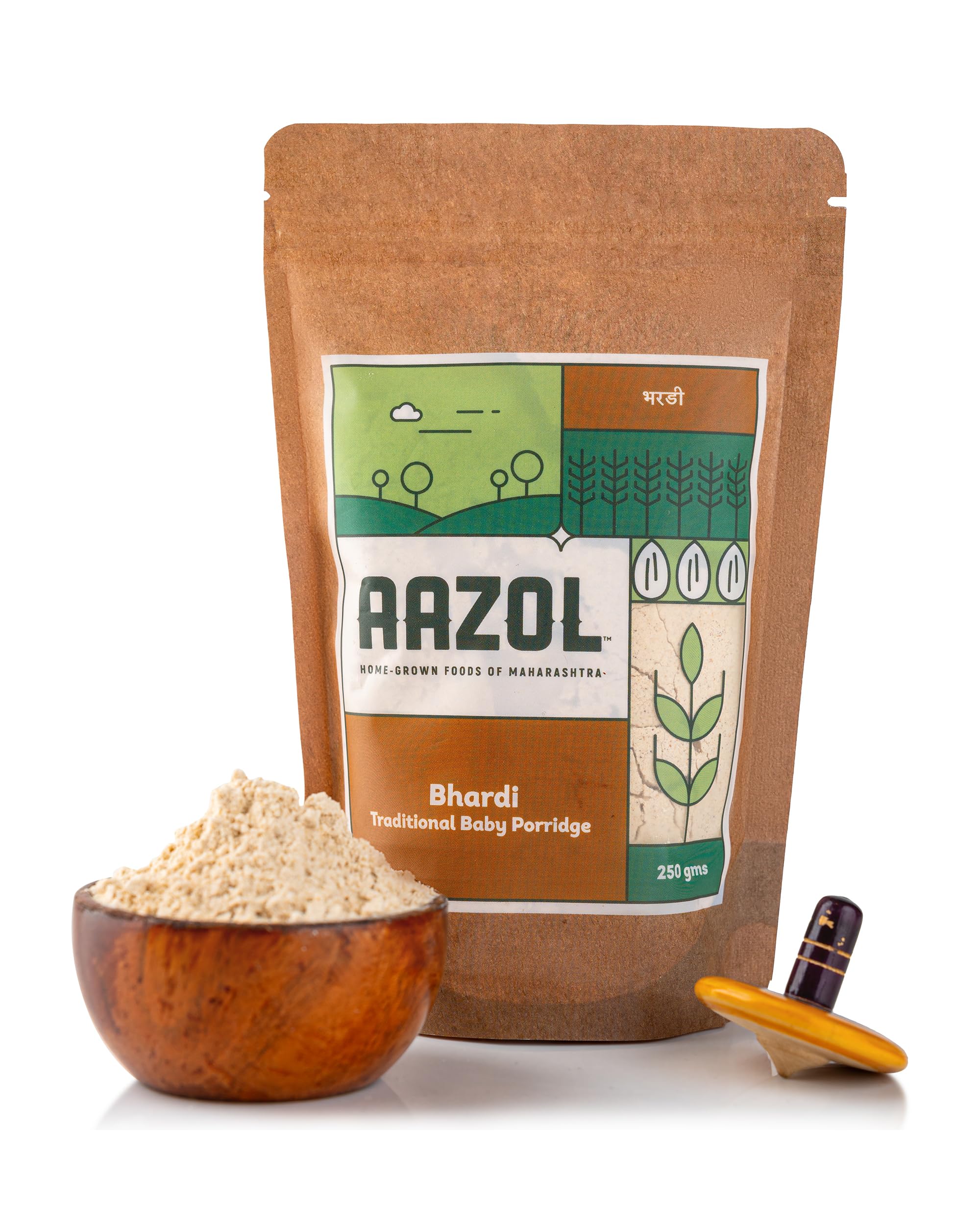 Aazol Traditional Cereal: Bhardi - 250g | Multigrain | Easy to Digest | Tasty & Nutritious | Good for Babies & Adults