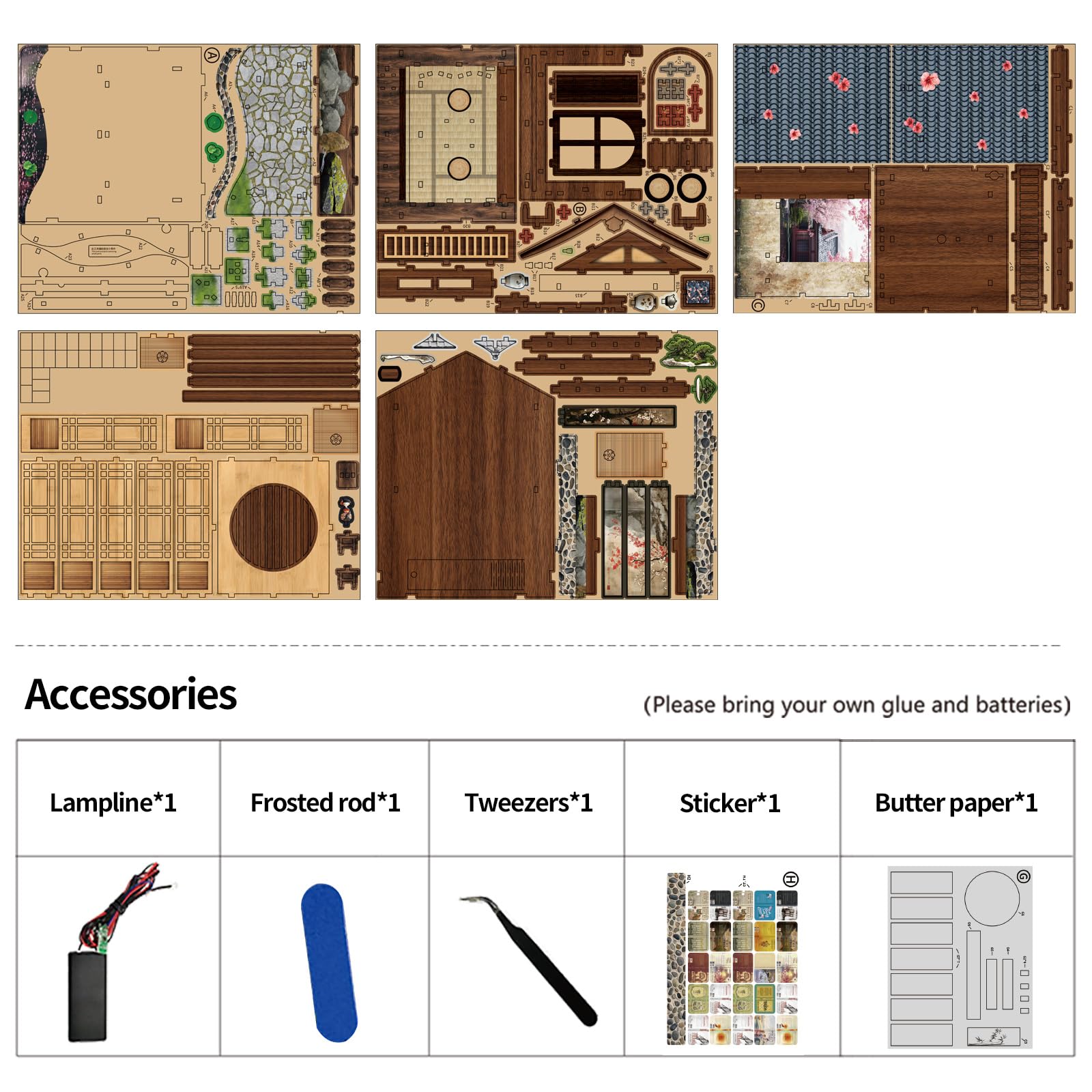 Zestaw Book Nook - Miniaturowy Domek w Stylu Japońskim z Diodami LED i 3D Puzzle z Drewna. Zestaw DIY Book Nook, Zestaw do Robótek Ręcznych dla Dorosłych, Prezent na Urodziny