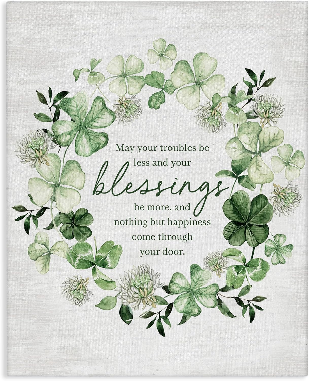 Stupell Industries Irish Proverb Wreath Canvas Wall Art by Lettered and Lined 24L" x 30W"