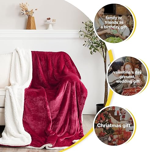 Miniatura 7 de NICETOWN Manta de forro polar, súper suave y esponjosa, gruesa y cálida para invierno, lujosa manta de felpa acogedora para sofá, cámper, todas las
