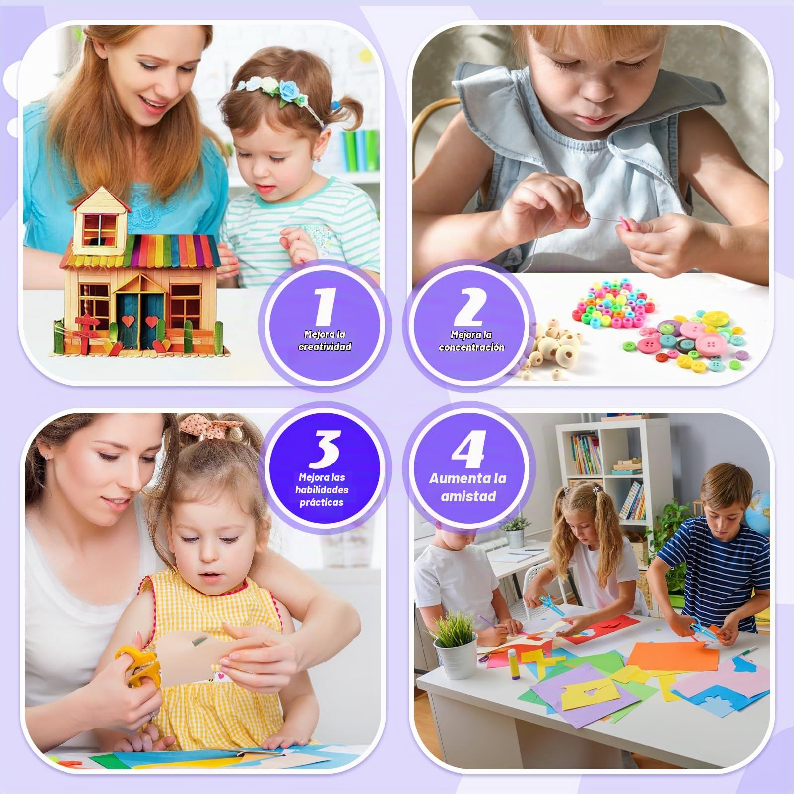Gutenguy Juego de 3200 piezas de manualidades para niños de 4, 5, 6, 7, 8, 9, 10, 11, 12 años, todo en uno, bricolaje, manualidades, jardín de infantes, hogar, escuela, arte y manualidades, juguetes