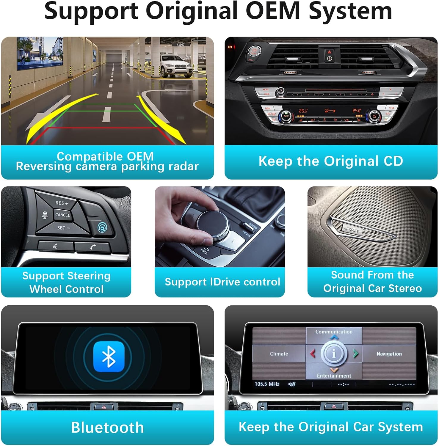 12.8" QLED Touchscreen Specifically for BMW X5 X6 E70 E71 2011-2013 CIC, Wireless CarPlay & Android Auto, Ultra Narrow Bezel Zinc Alloy Frame, 2400x900 Fast & Stable Linux System Upgrade