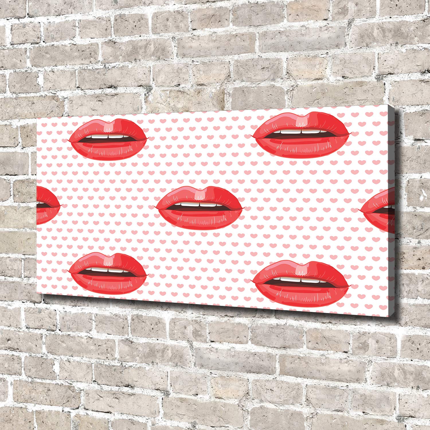 Tulup Tirages sur toile - art mural - tirages sur toile - thème d'image - 140x70 cm - Divers - Rouge - Lèvres Rouges