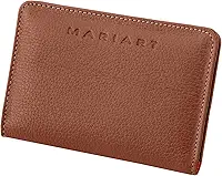 Carteira Feminina de Couro Bovino Legítimo p/Cartões, RG, Cédulas Dobradas Mariart Garnet (Camel)