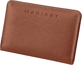 Carteira Feminina de Couro Bovino Legítimo p/Cartões, RG, Cédulas Dobradas Mariart Garnet (Camel)