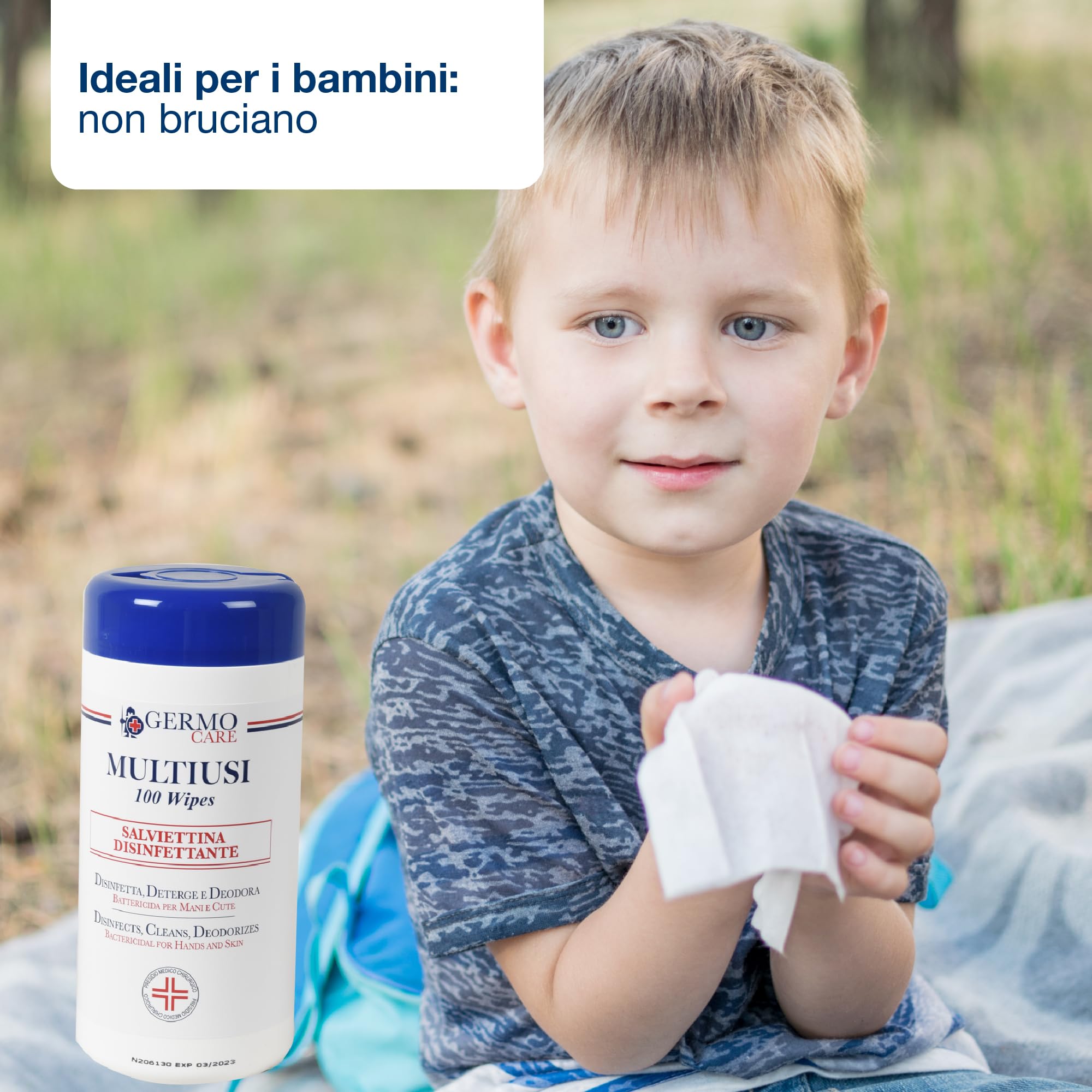 Germo Q360 - Fazzolettini Disinfettanti, Barattolo da 100 Salviettine