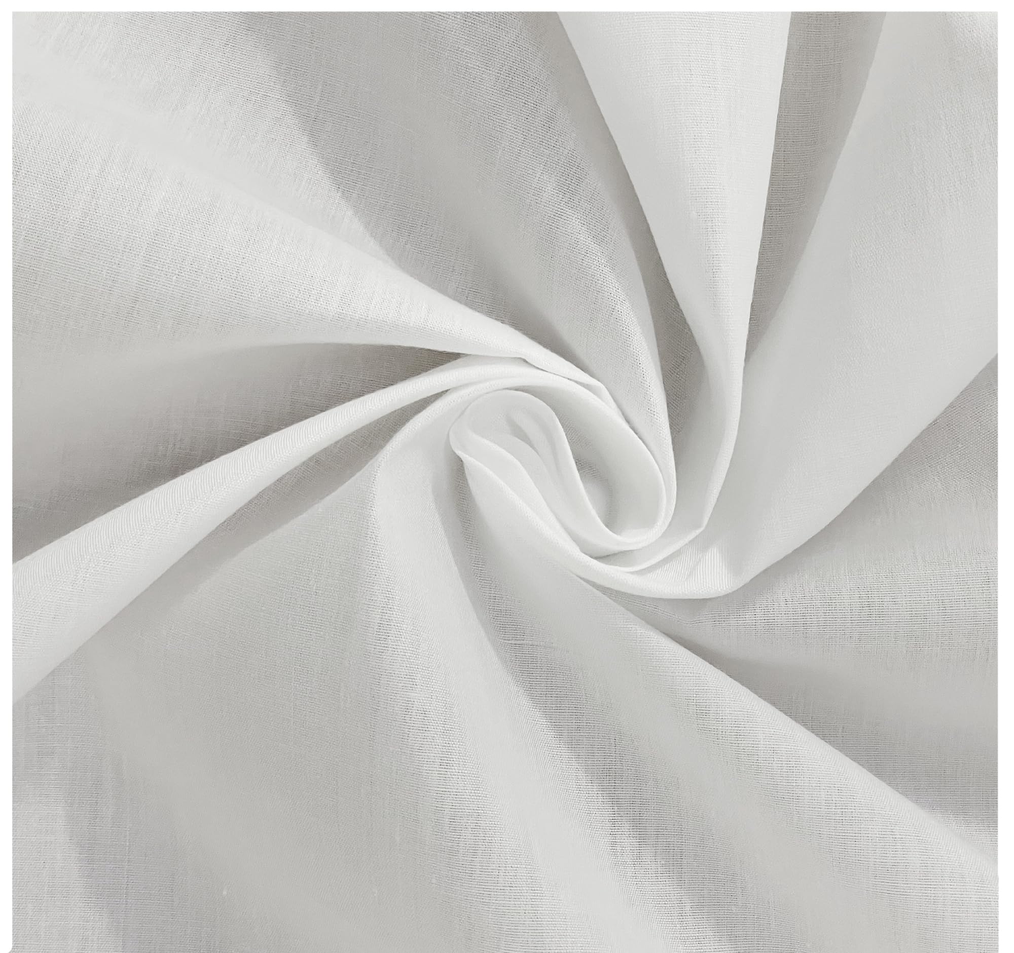 White Plain Polycotton Fabric Material Poly Cotton Dress Craft Material 45" Wide - Pre Cut Sizes 500cm x 114cm (197" x 45") โ image 1