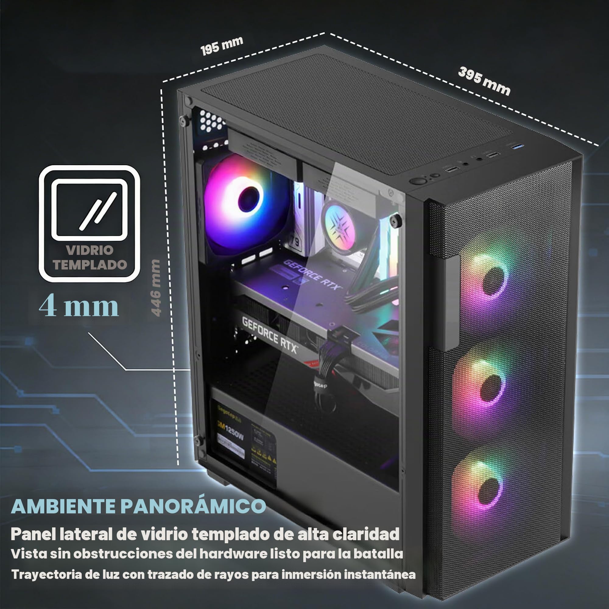 Gaming PC Core i5-14400F, GeForce RTX 4060TI, B610, 16GB(8GB*2) 3200MHz DDR4 RAM, 1TB NVMe SSD, 700W Fuente de alimentación, 5 Ventiladores RGB, WiFi, PC de Juego y creación Potente
