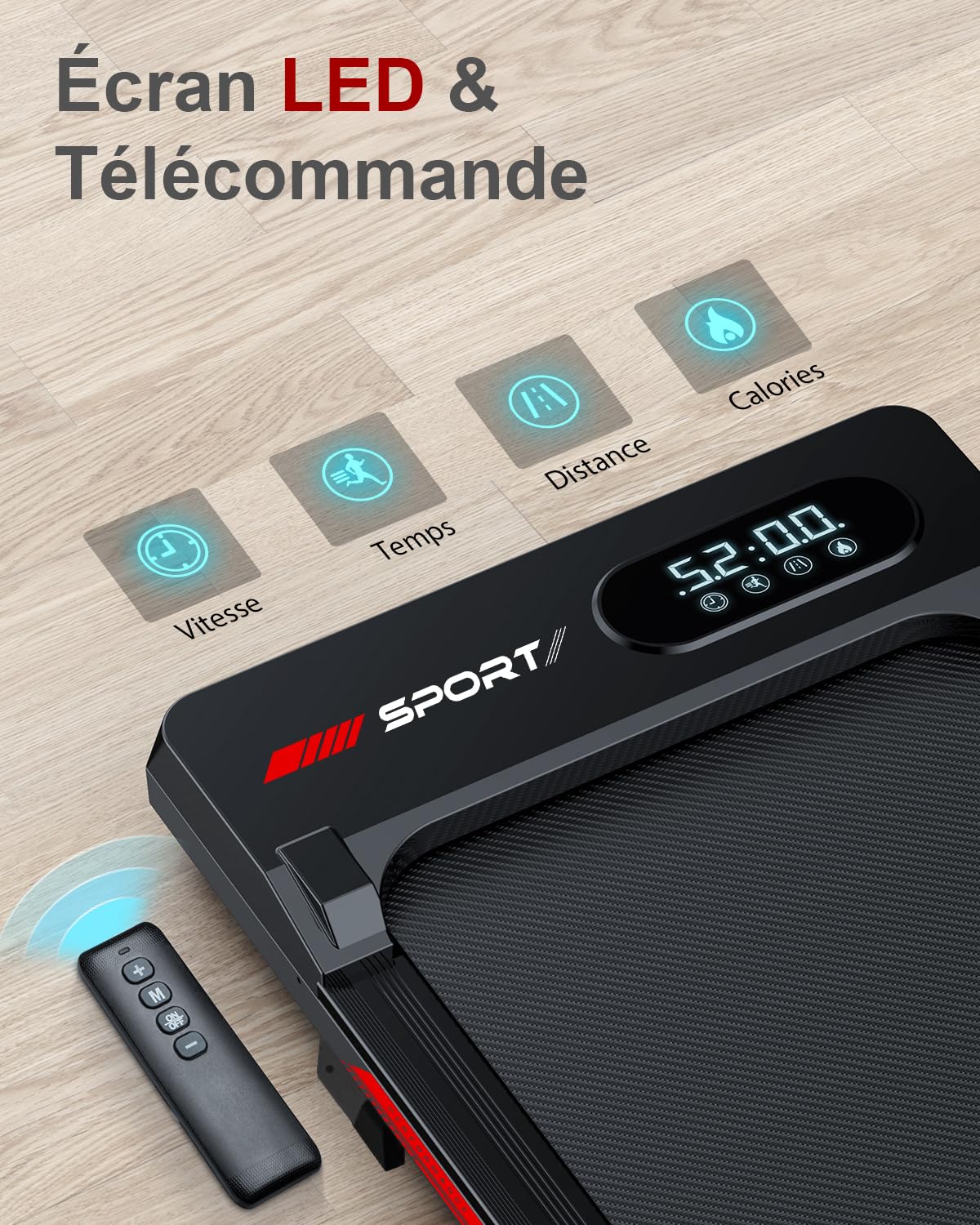 Tapis de Course et Marche 3 en 1 avec Pente 7% - Tapis Roulant
