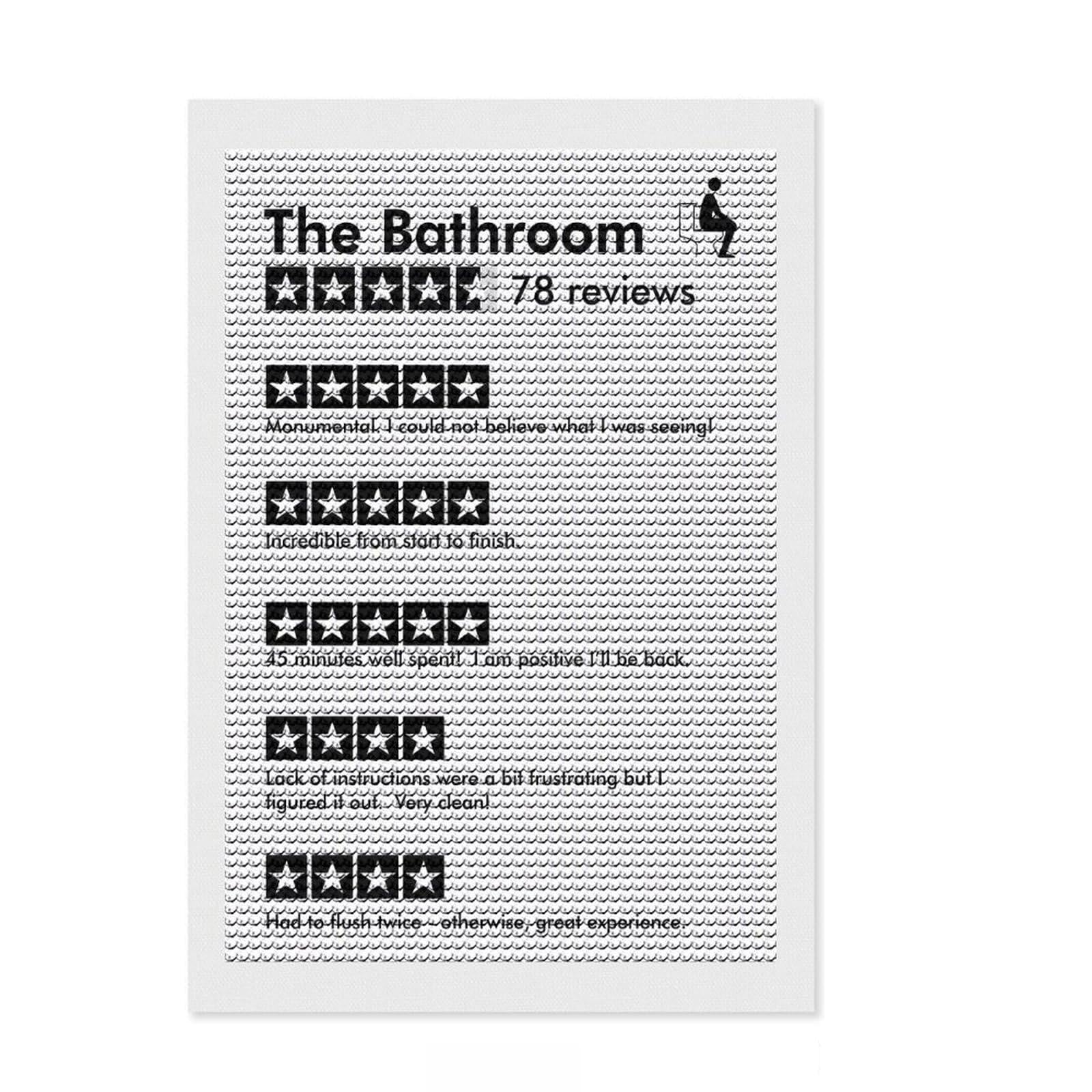 Junmoney Bathroom Reviews Funny Diamond Art Canvas 8"x12", Adhesive Canvas, Calming Craft to Unwind, Boho Decor, Birthday Gift, Easy to Enjoy