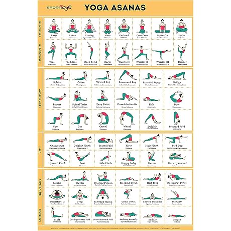 SPORTAXIS Yoga Poses Chart: 64 Yoga Asanas for a Complete Workout