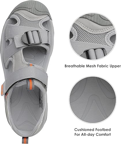 Miniatura 3 de DREAM PAIRS Sandalias deportivas de senderismo al aire libre para hombre, puntera cerrada, atlética, aventura, playa, pescador, sandalias de agua