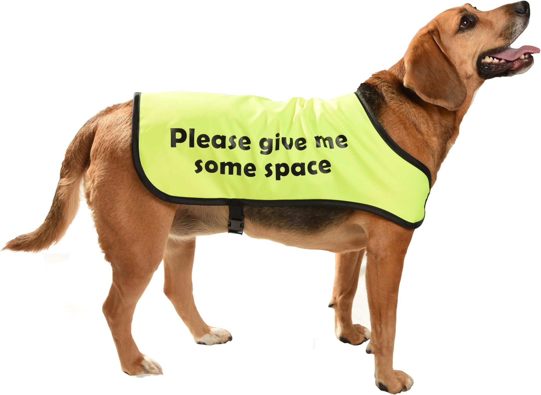 Yellow dog communicoat - Please give me some space - for nervous/anxious dogs who need space - SMALL