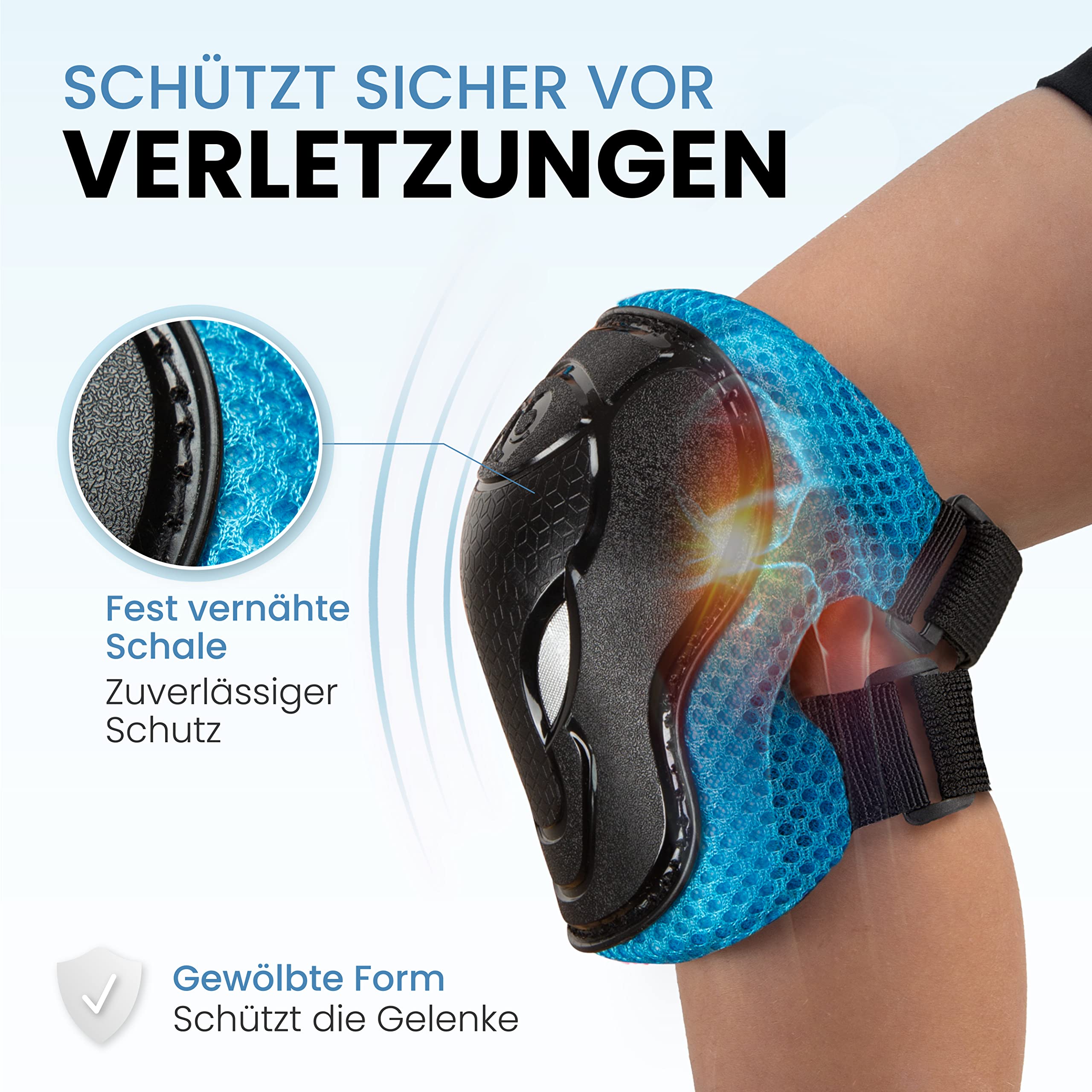 99FLIPS Knieschoner Kinder Set [6er] GS-zertifiziert vom TÜV Rheinland - Ellenbogen und Handschoner für Inliner und Skateboard mit Aufbewahrungsbeutel