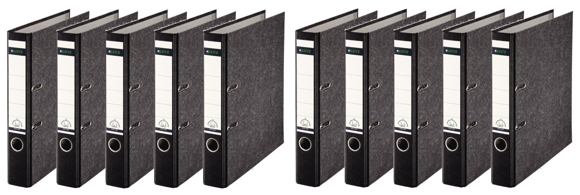 Leitz 1080/1050 Standard Ordner A4 (schmal | 10er Pack, schwarz)