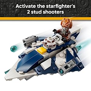 LEGO Star Wars Plo Koons Jedi Starfighter Microfighter Kids Toy - Building Toy for Pretend Play - Clone Wars Playset and Room Decor for Boys and Girls, Ages 6+ - Birthday Gift Idea - 75400
