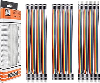 120 قطعة سلك دوبونت متعدد الالوان + لوح توصيل من يتايدا، مجموعة كابل شريط توصيل 40 دبوس لكل نوع: ذكر الى انثى، ذكر الى ذكر، انثى الى انثى، 7.8 بوصة وصلة سلك كابل 2.54 ملم لاردوينو