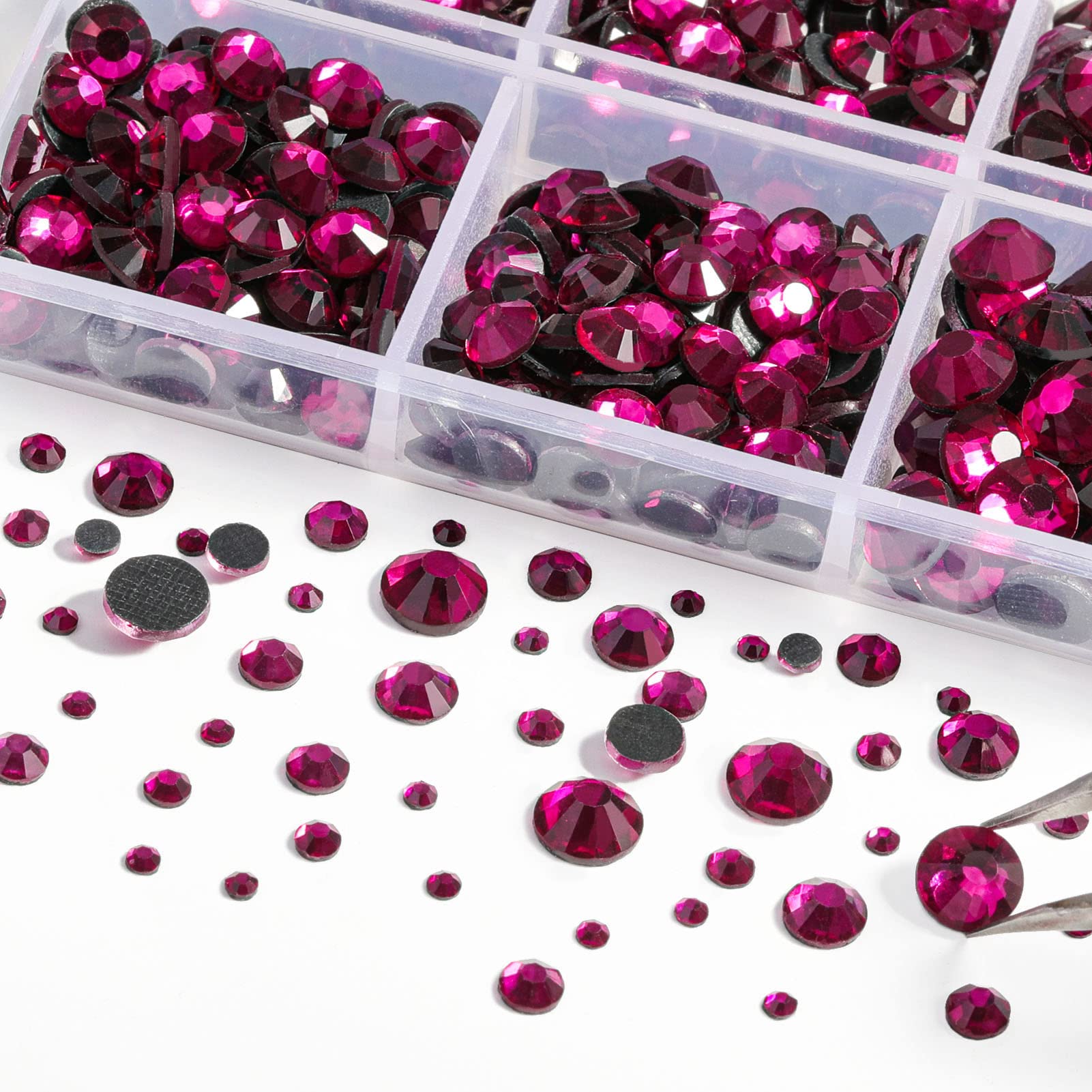 Amazon.com: 6736pcs Hotfix Rhinestones Flatback,Hot Pink