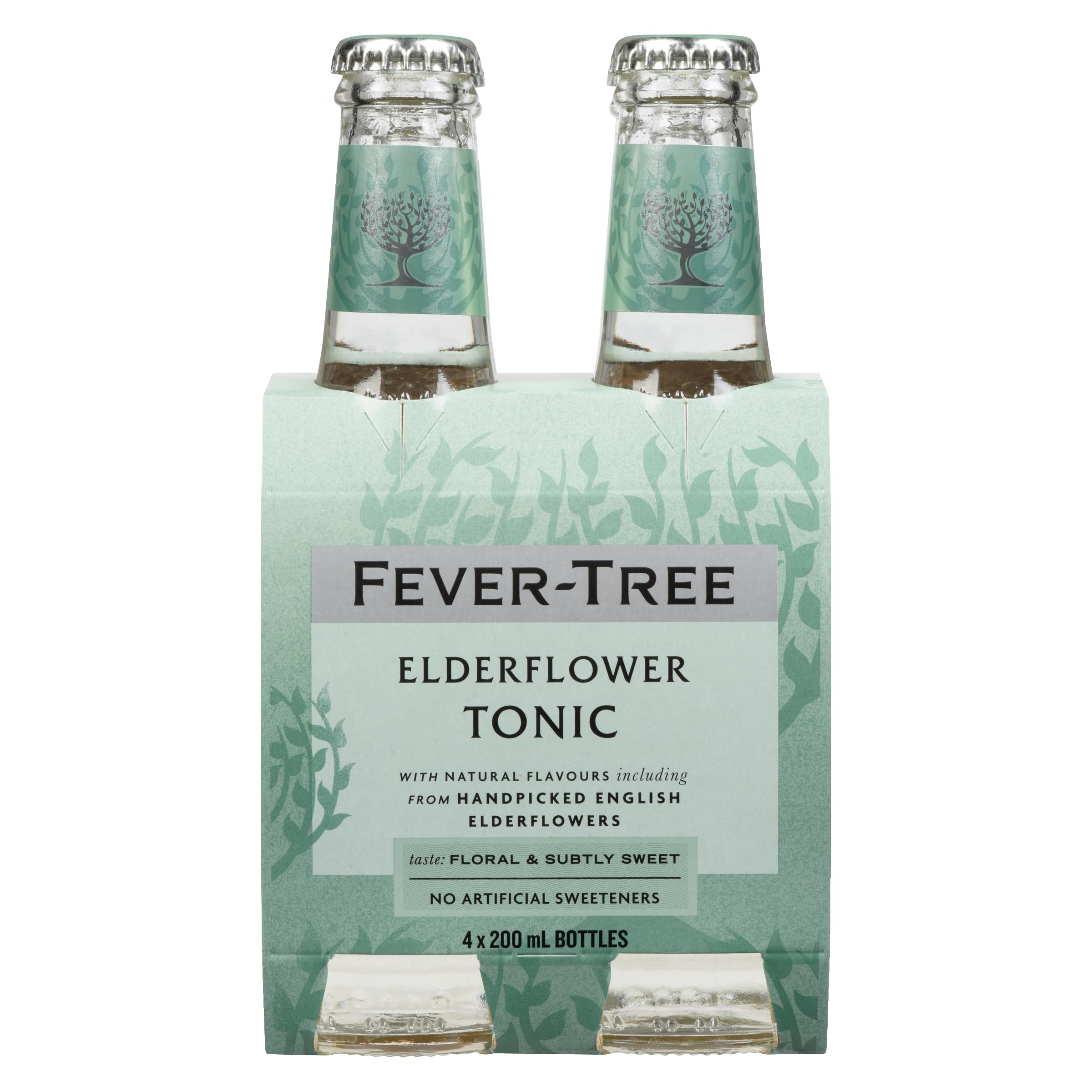 Fever-Tree Handpicked Tonic Water Glass Bottles, Elderflower, 27.2 Fl Oz (Pack of 4)