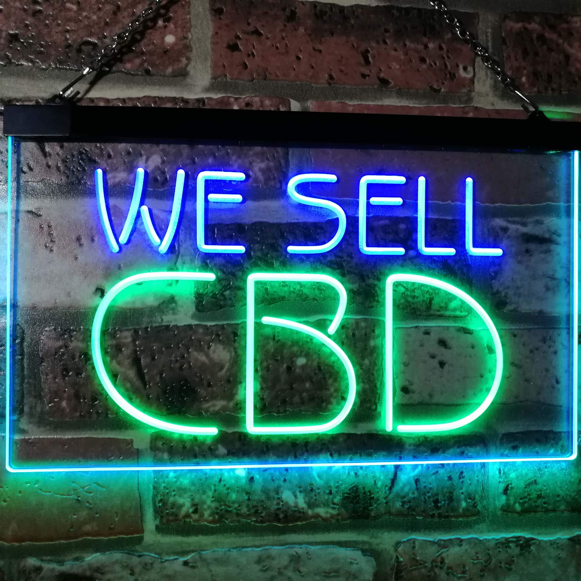 ADVPRO CBD Sold Here Dual Color LED Neon Sign Green & Blue 16 x 12 Inches st6s43-i3091-gb