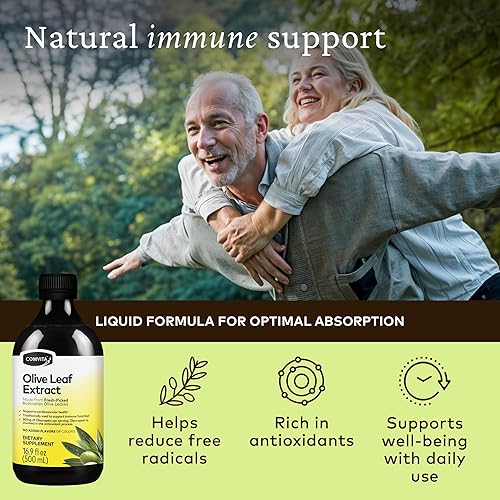 Miniatura 3 de Comvita Suplemento de salud de extracto de hoja de olivo, natural, 16.9 onzas líquidas