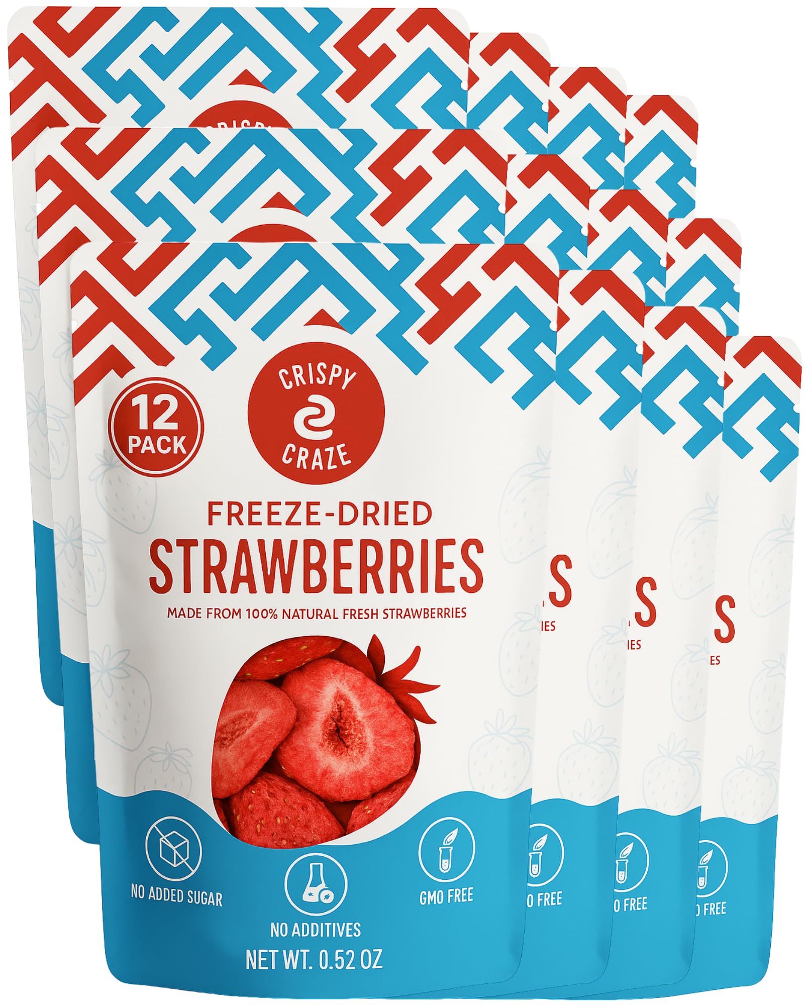 Amazon.com: Crispy Craze Freeze Dried Strawberries (12 Snack Sized