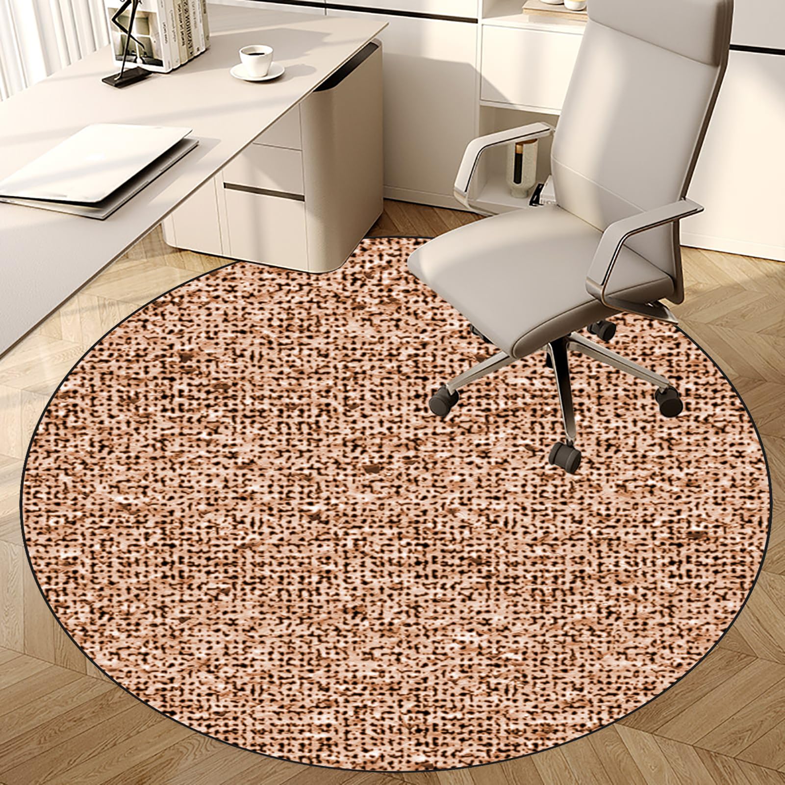 Tapis Chaise Bureau Gaming 100x100 Cm Marron - Antidérapant, Protecteur Sol Parquet & Carrelage
