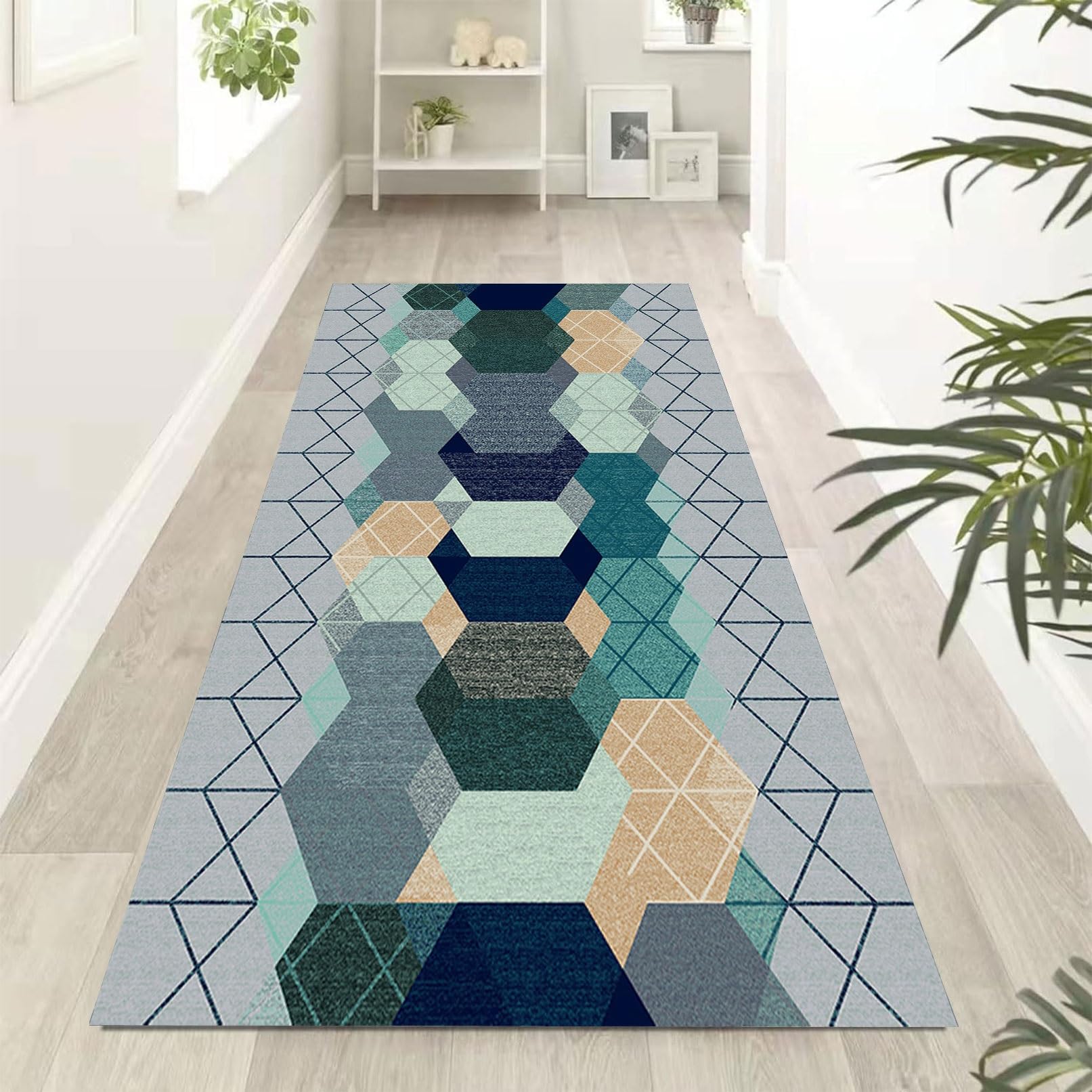 Tapis de couloir long 80x460cm lavable style moderne modèle C