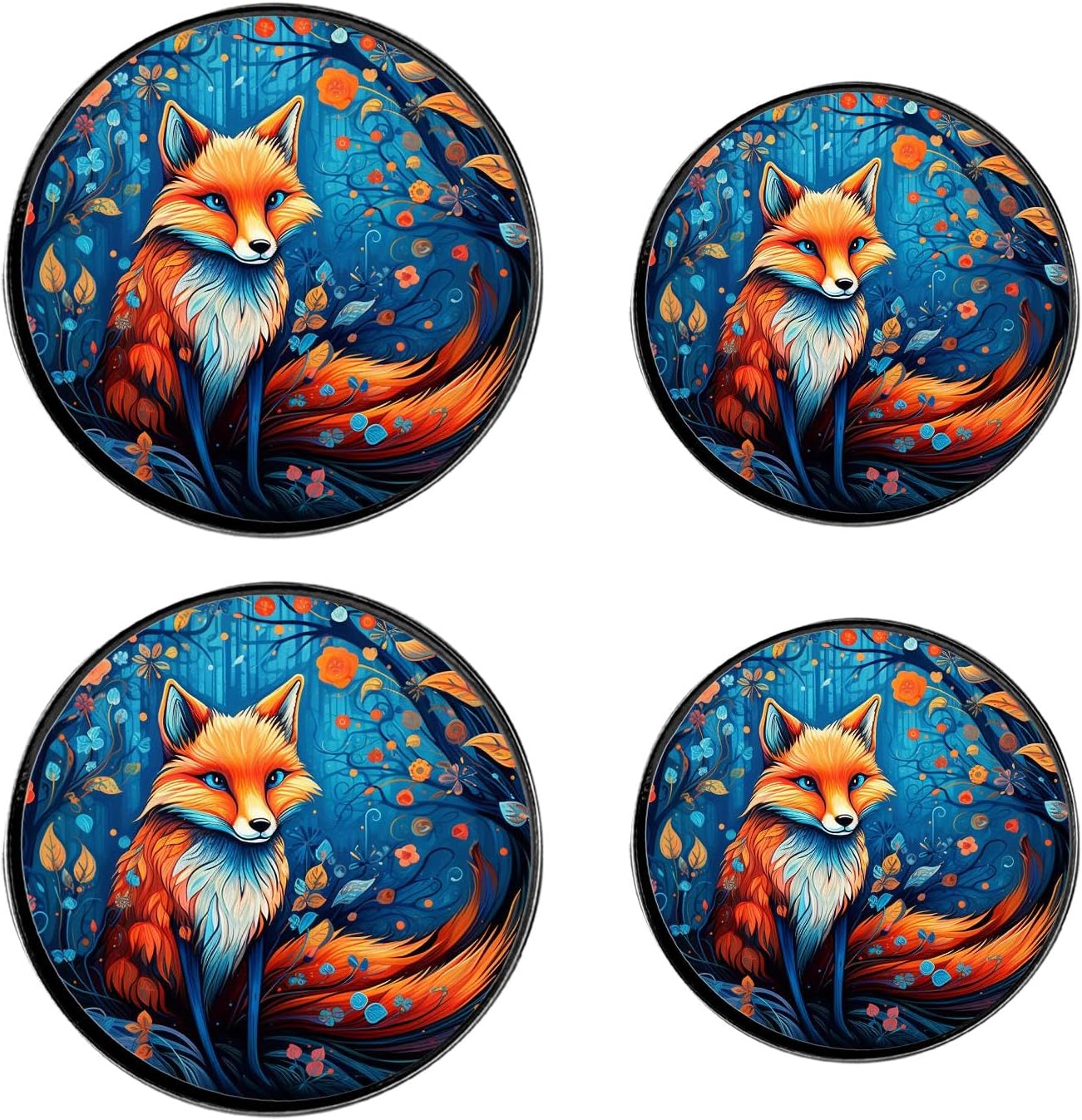 Flower Set of 4 Stove Burner Covers - Premium Round Electric Stove Range Protectors,8 IN & 10 IN