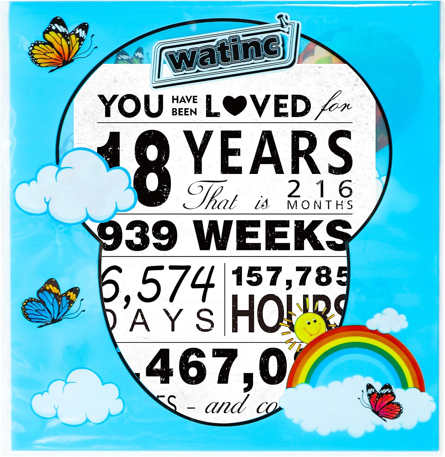 WATINC You Have Been Loved for 18 Years Poster, 11" x 14" Unframed Art Prints for 18th Birthday Decorations Party Supplies, 18th Anniversary Birthday Gifts for 18 Years Old Boys Girls Men Women