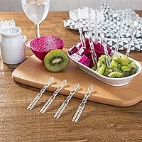 Vista 11 de Comicfs 300pcs Disposable Plastic Fruit Forks, 4" Bistro Cocktail Forks Tasting Appetizer Fork Set Toothpick Portable Salad Mini Cake Fork