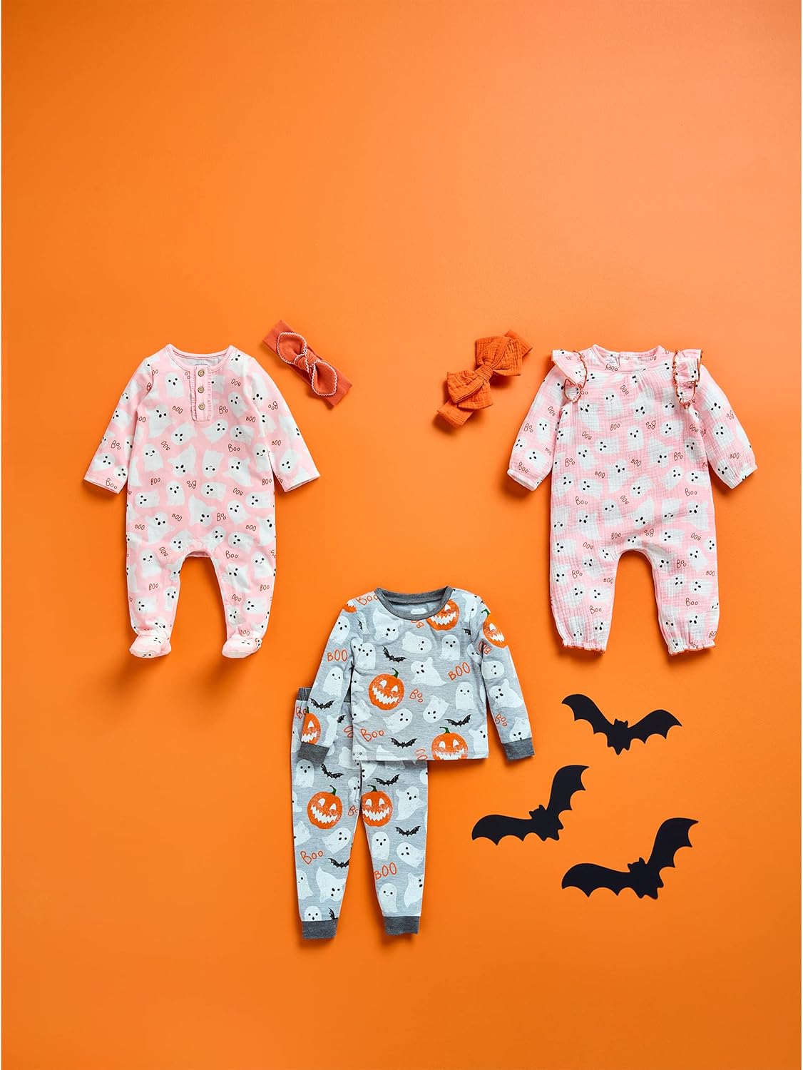 Mud Pie baby-girls Pink Ghost Bodysuit Set - Image 2