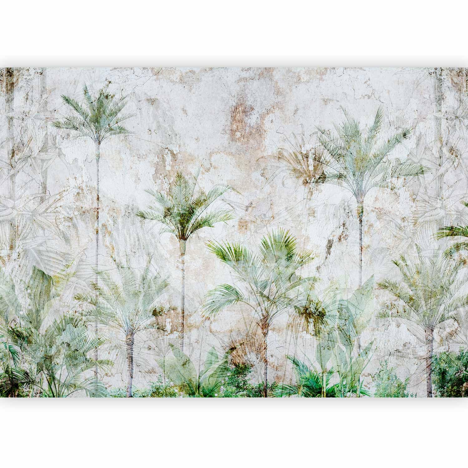 Papier peint panoramique intisse nature deco chambre sans bulles revetement mural vert moderne