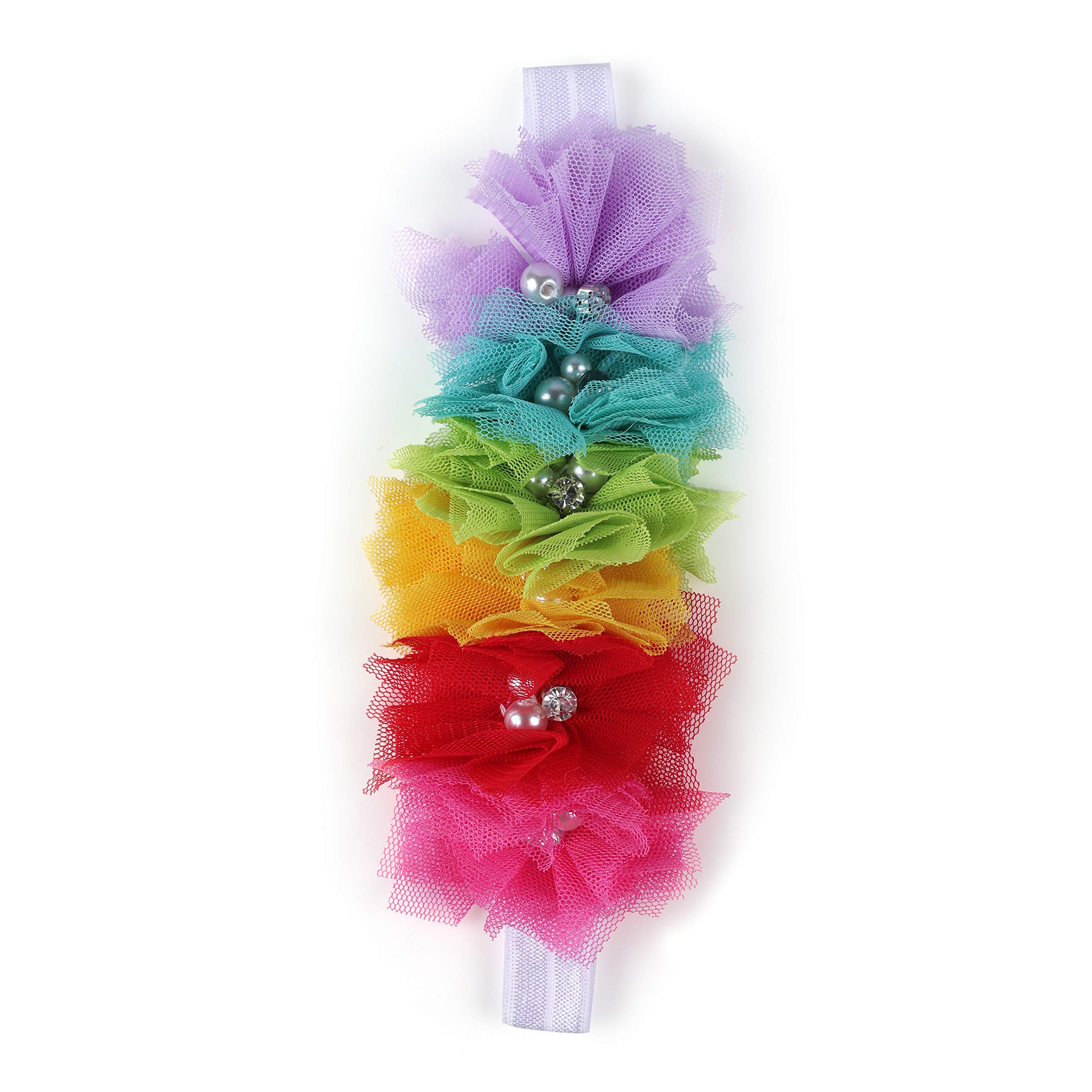 ARENDELLE Womens and Girls Multicolor Non-Precious Metal Rainbow Flowers Elastic Baby Hairband (B08KZNP74L) Amazon Price History, Amazon Price Tracker