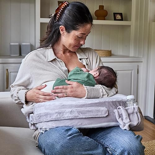 Vista 13 de My Brest Friend Funda de almohada de lactancia de lujo, ideal para madres lactantes, almohada no incluida, rosa suave