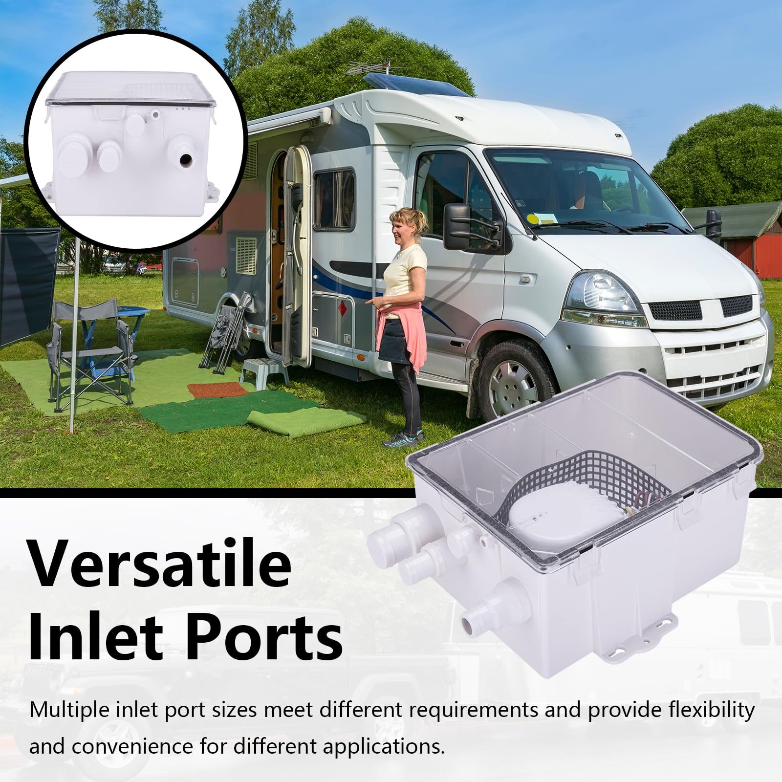 Pompa Per Doccia Per Barche, 24 V 750 GPH Pompa Di Sentina Automatica Sistema Di Pompa Di Sentina Per Doccia Da Campeggio Per Camper Pompe Per Scatole Di Scarico Multiporta Con Interruttore