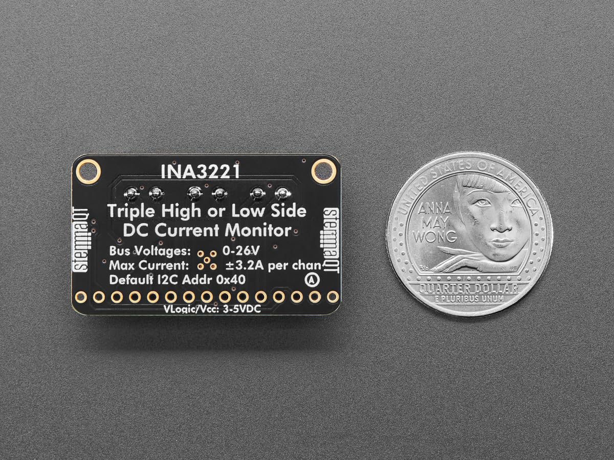 Adafruit INA3221 Dreifacher 0-26V DC ±3,2A Leistungsmonitor, STEMMA QT/Qwiic, 6062