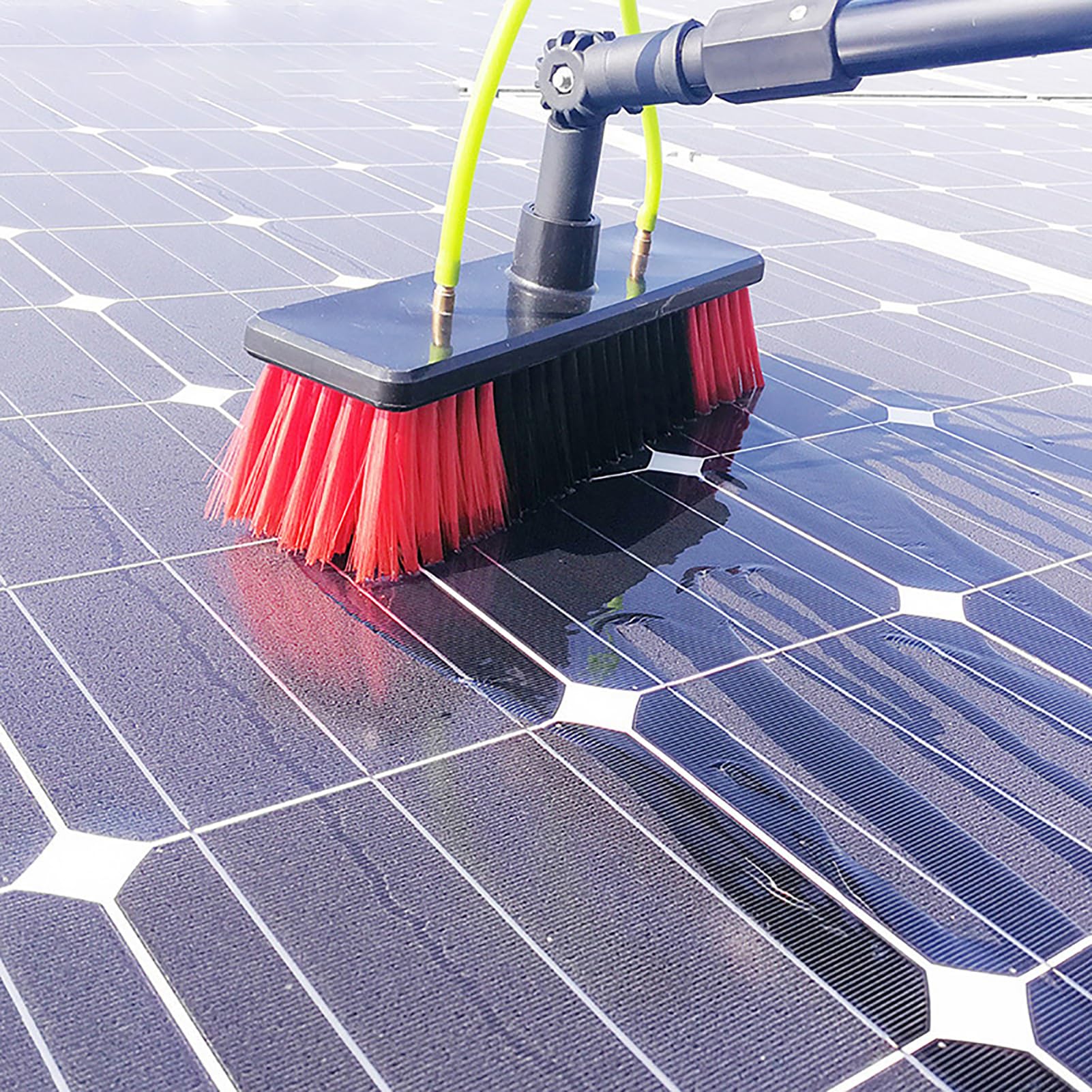 OLSKFUH Water Fed Pole Brush Solar Panel Cleaning Brush, Outdoor Window Cleaning Pole Extendable Cleaner Tool For Roof, Solar Panel, Window,size_name-900cm