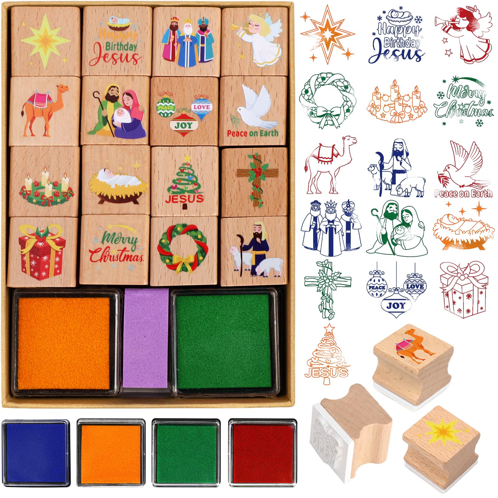 DPKOW Stamps Christmas Nativity Kids Crafting Party Favour