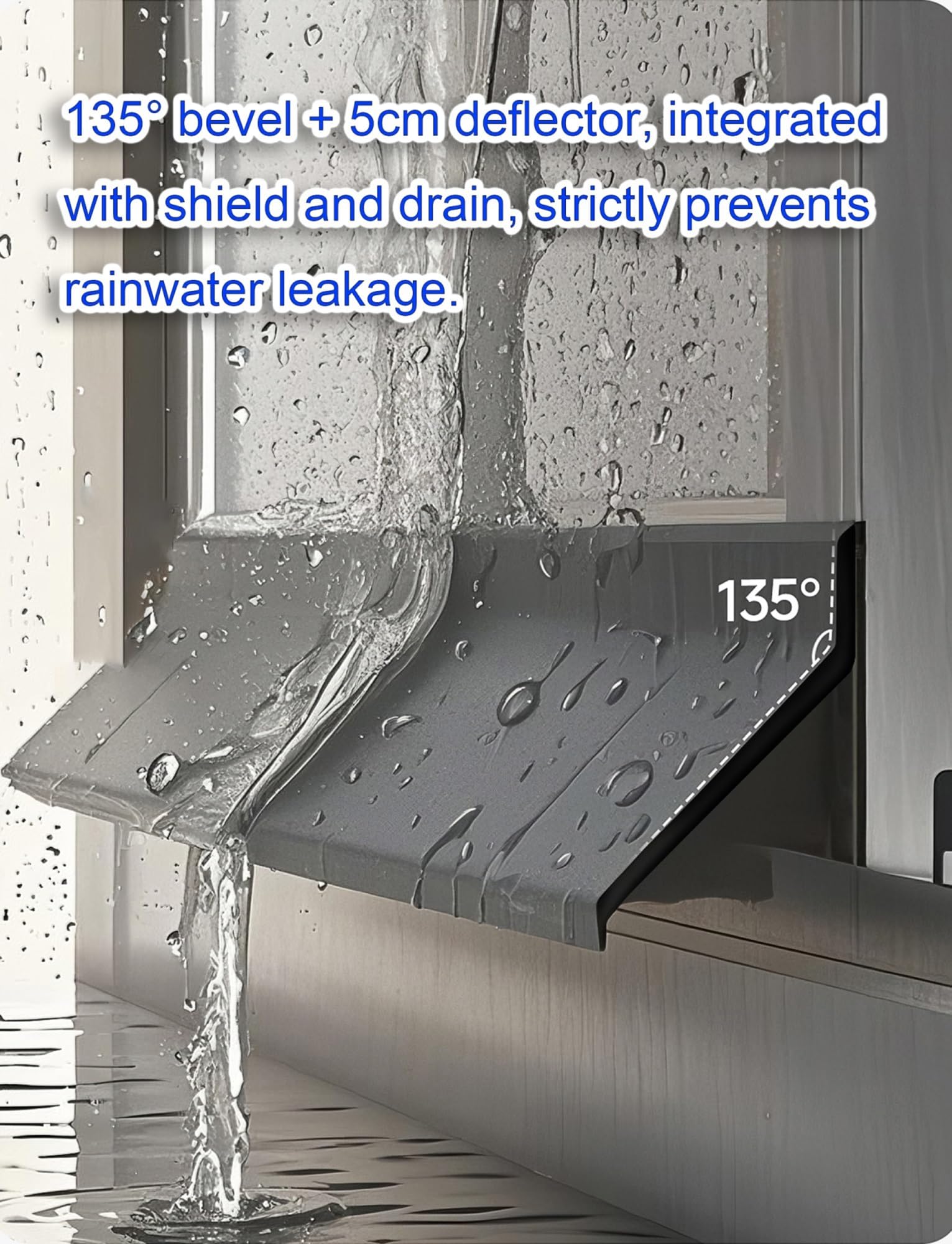 Tür-Regentropfkante, Gummi-Dichtungsstreifen for den Außenbereich, selbstklebender Fenster-Regenabweiser for den Außenbereich, wetterfester Wassersperrstreifen for die Schwelle