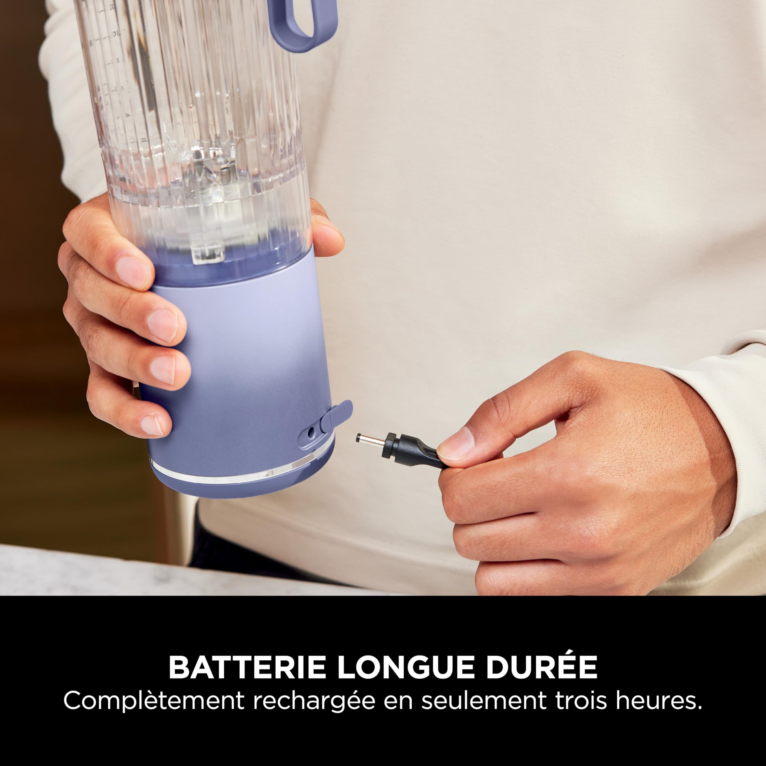 Ninja Blast Max, Duo Pack Blender portable, 2x Capacité de 570 ml, Rechargeable, 3 modes: crush, smoothie & manual, Facile à transporter, Lavable au lave-vaisselle, 1x Lavender + 1x Argent BC251EULS