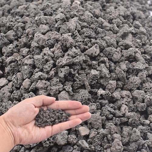 Miniatura 5 de Rocas de lava roja de 5 libras para plantas, paisajismo decorativo, gránulos de roca de lava, aderezo superior (5 libras, rojo)