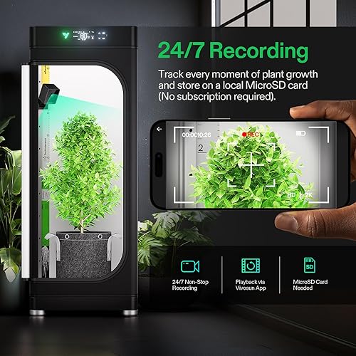 Miniatura 6 de VIVOSUN GrowCam C4, cámara inteligente WiFi QHD 2K para tienda de cultivo y caja de cultivo inteligente VGrow, soporta WiFi de 2.4 GHz (no 5 GHz6